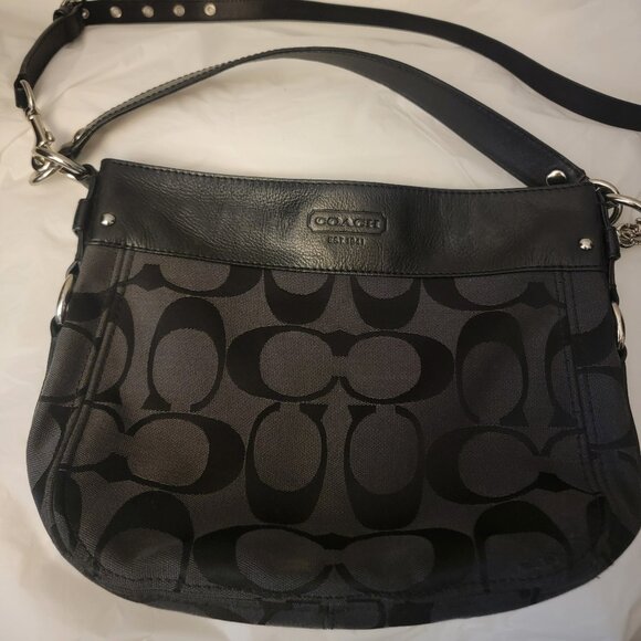 Coach Zoe Women's Black & Grey Hobo Handbag, No. L0982-F14708 - Picture 1 of 6